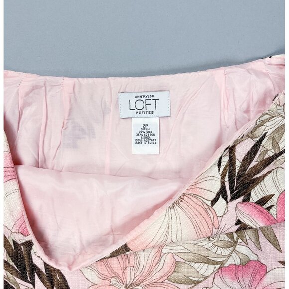 Y2K Ruffled Skirt | Vintage Pink Beige Tropical Floral Short Ruffled Skirt - Picture 5 of 8